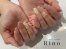 パールビジュー×フラワーネイル