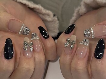 ネイルメゾン 渋谷店(NAIL MAISON)の写真/【6980円～ワンホンデザインコース】可愛いリボンパーツなどワンホン系の定額コース☆［渋谷]