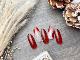 レッド×ホワイトネイル