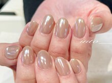 ネイルサロン イントゥ(into_)/グレージュワンカラー　艶ベール