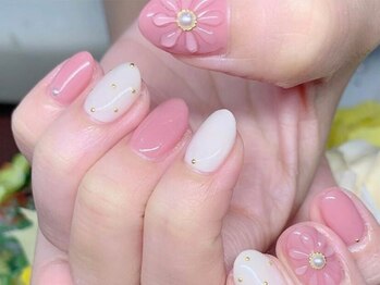 ぷっくりフラワー × ピンク