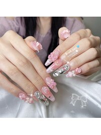 バレンタインハートネイル