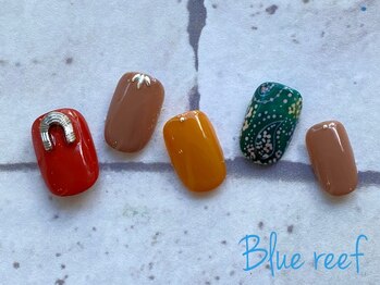 ネイルアンドまつげエクステ ブルーリーフ 四谷三丁目店(Blue Reef)/ペイズリー柄ネイル