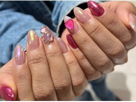 埋め尽くし　オーロラネイル
