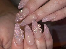 ジェミーネイル エビス(Jemiy nail ebisu)/シルバーラメグラクリアリボン
