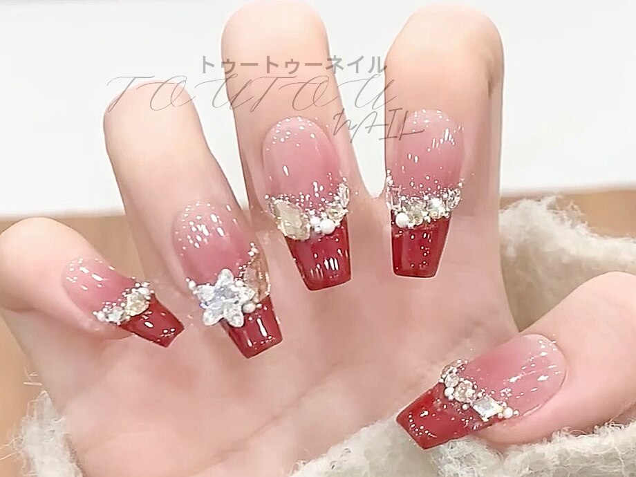 05))クリスマスネイル フレンチガーリー 派手 ネイルチップ バタフライネイル 05))クリスマスネイル フレンチガーリー 派手 ネイルチップ バタフライ