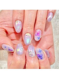 ユニコーン/押し花ネイル/水滴