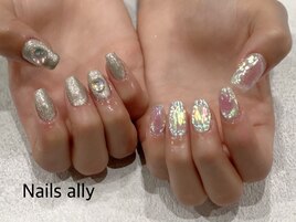 氷ネイル×オーロラハート×夏