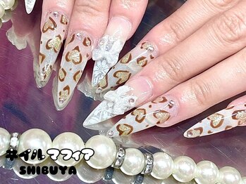 ネイルマフィア 渋谷(NAIL MAFIA)/ヒョウ柄/ギャルネイル/ロング