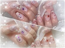 ネイルアンドまつげエクステ リッチエイト 原宿店(Rich8)/フラッシュチーク×リボンネイル