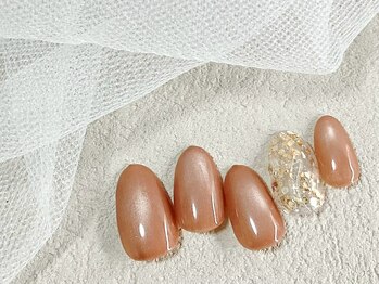 血色ベージュ/マグネットネイル