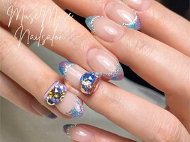 紫陽花風ネイル