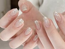 Best Nail 銀座店【ワンホンネイル・スカルプ・パラジェル・上品ジェルネイル】/ラメグラデーションキラキラ