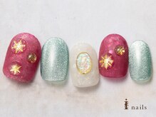 アイネイルズ 横浜EAST店(I-nails)/キラキラマットクリスマスネイル