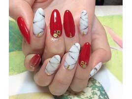 ～ホワイト大理石ネイル～