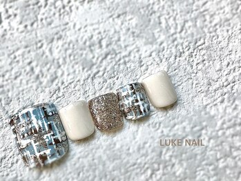 ルークネイル 恵比寿店(LUKE NAIL)/ツイードフットネイル　秋冬
