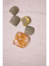 ラルネイル 大宮(Lull. nail)/＊カーキ＊シアーフラワー＊