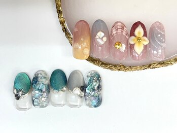 ジュエル(Jewel)の写真/トレンドのデザインをお得に♪何度でも【オフ/ケア込みの定額¥7280】で通いやすい！マグネットネイルも◎
