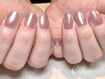 パールミラーのピンクネイル