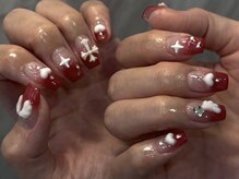 リグナル リット(Lignal.liit)/赤グラデーションネイル