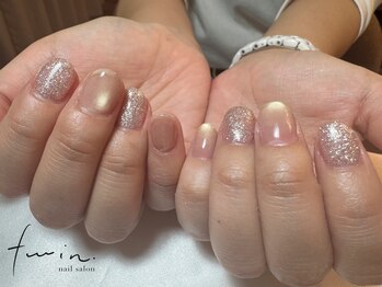 ツインネイル 塩釜口店(twin.nail)/ミルクマグネット/ダイヤモンド