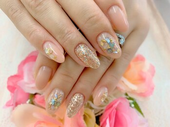 ディーネイル 天王寺(D-nail)/[中村]シェル&ベージュネイル