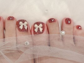 リボンフットネイル