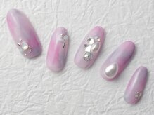 ソウ 難波店 nail salon Sou/パープルマーブル風nail