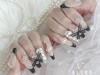 アレス(ALLES)の写真/《スカルプや長さだしで上品に☆》うる艶ネイル/韓国ネイル/ワンホンネイル♪韓国パーツは500種以上！