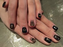 ハートとクロスシースルーネイル