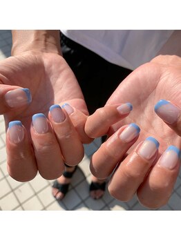 Mネイルアンドカフェ シェレステ/オーロラフレンチネイル♪