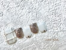 ルークネイル 恵比寿店(LUKE NAIL)/ホワイトチェックフット　秋冬
