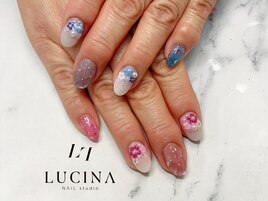 c-223 お花×キルティングネイル