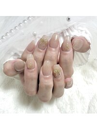 リボン×ベージュフラッシュ