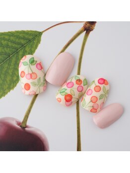 ラ カゼッタ(La casetta)/手描き水彩チェリーネイル