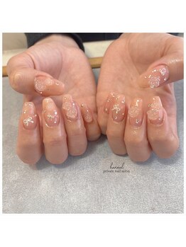 ちゅるちゅるネイル/リボン薔薇