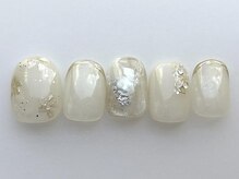 アイネイルズ 池袋店(I-nails)/ホワイトミラーフラワー