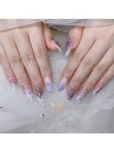 ヘブン ネイル 鶯谷(HEAVEN Nail)/パープルマーブルネイル
