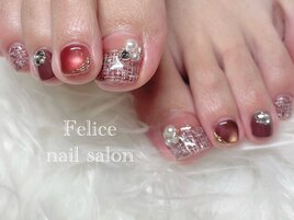 ツイード/マグネット/ピンク