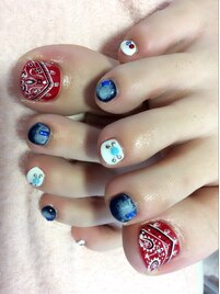 フット♪バンダナ柄ネイル