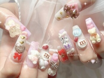 シンデレラネイル(CINDERELLA NAIL)/【スカルプ長さだしネイル】