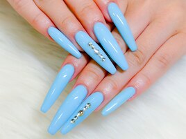 水色シンプルネイル