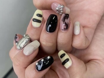 クレモアネイル 池袋西口店(CLEMORE NAIL)/個性派モノトーンネイル