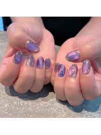 パープルマグネットネイル