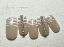 ネイルメゾン 梅田(NAIL MAISON)/透明感ゼブラフレンチ