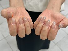 ウリネイル(uri nail)/ワンカラー+ライン.パーツ追加