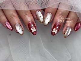 バレンタインネイル