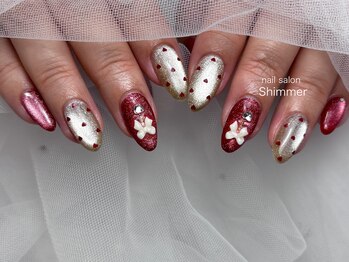 バレンタインネイル