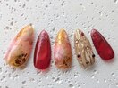 秋冬のフラワーネイル