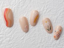 ソウ 難波店 nail salon Sou/手描きフラワーnail